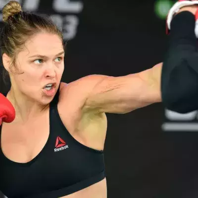 Ronda Rousey à l'entrainement à l'époque où elle combattait à l'UFC. 