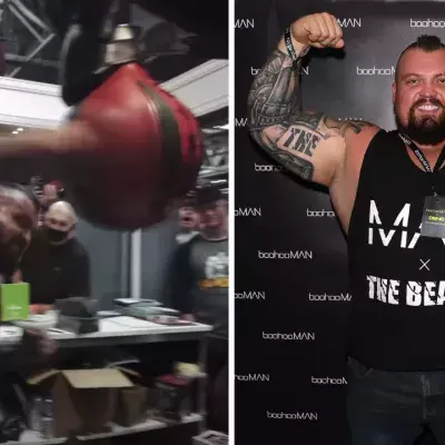 Eddie Hall strongman punch machine 