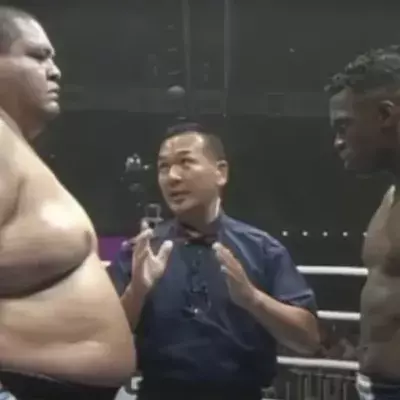 Akebono a affronté Remy Bonjasky au K-1 selon les règles du kickboxing. 