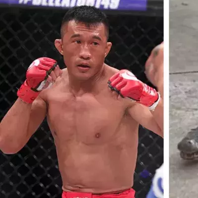 Mike Trinh a neutralisé un alligator qui se trouvait sur sa propriété. 