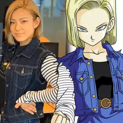 Une combattante de MMA cosplay Dragon Ball avant son combat