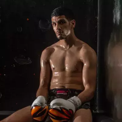 Youssef Boughanem en 2018 à Bruxelles avant un combat.