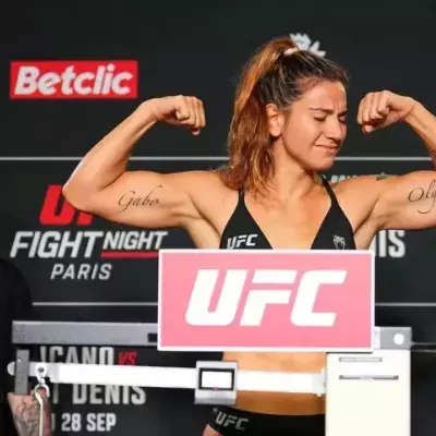 Ailin Perez à la pesée de l'UFC Paris