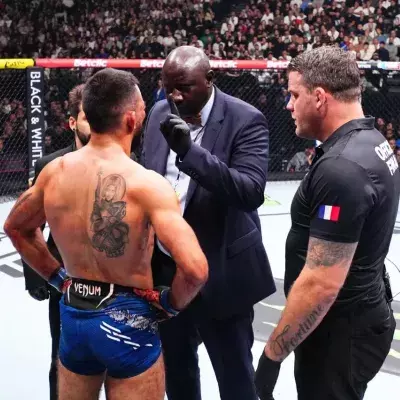 Benoit Saint-Denis a été arrêté par Jean-Marc Sène, médecin de l'UFC Paris. 
