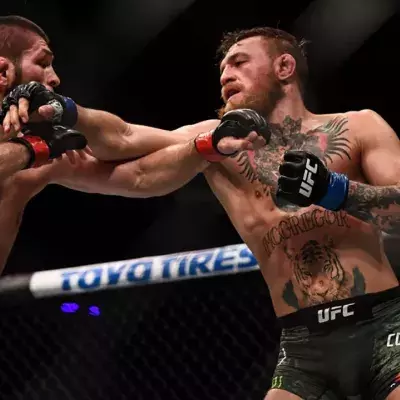 Conor McGregor et Khabib Nurmagomedov à l'UFC 229