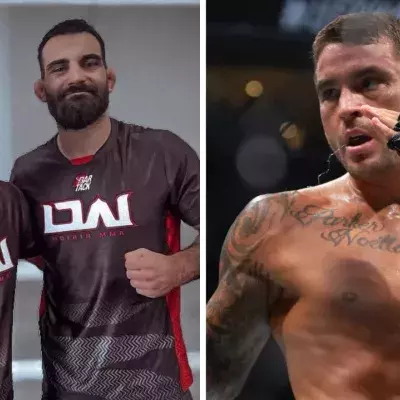 Daniel Woirin voir Benoit Saint-Denis inquiéter Dustin Poirier débout et au sol. 