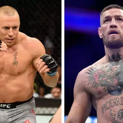 Georges St-Pierre et Conor McGregor, deux légendes de l'UFC. 