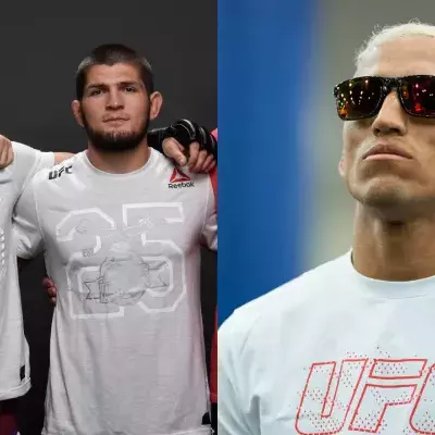 Khabib Nurmagomedov avec Islam Makhachev et Charles Oliveira 
