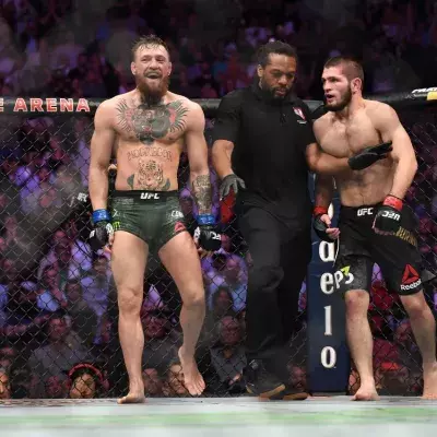 Khabib Nurmagomedov et Conor McGregor à l'UFC 229