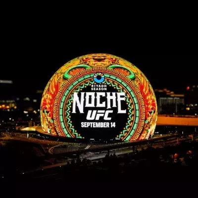 La Sphere illuminée aux couleurs de l'UFC Noche prévue le 14 septembre 2024.