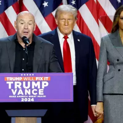 Le président de l'UFC, Dana White, au meeting de Donald Trump. 