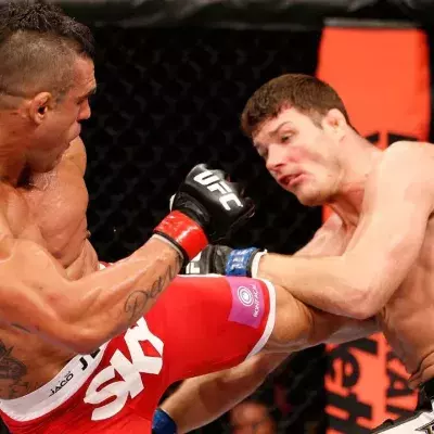 Michael Bisping et Vitor Belfort à l'UFC. 