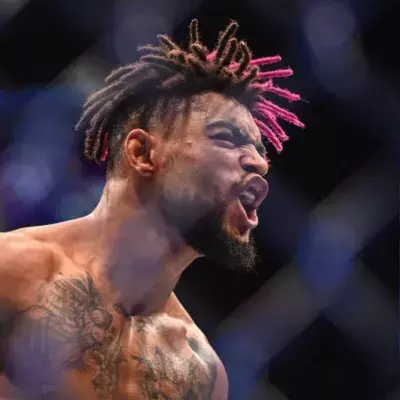 Morgan Charrière après sa victoire à l'UFC Paris