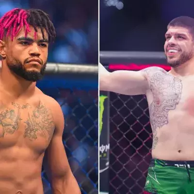 Morgan Charrière et Chepe Mariscal dans la cage de l'UFC
