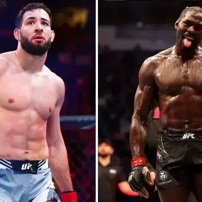 Nassourdine Imavov et Jared Cannonier dans le cage de l'UFC
