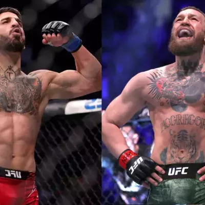 Topuria et McGregor dans la cage de l'UFC