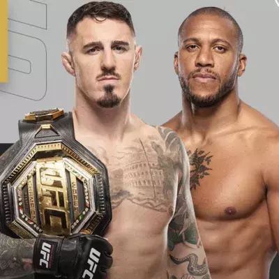 Visuel officiel de l'UFC 321, Tom Aspinall vs Ciryl Gane