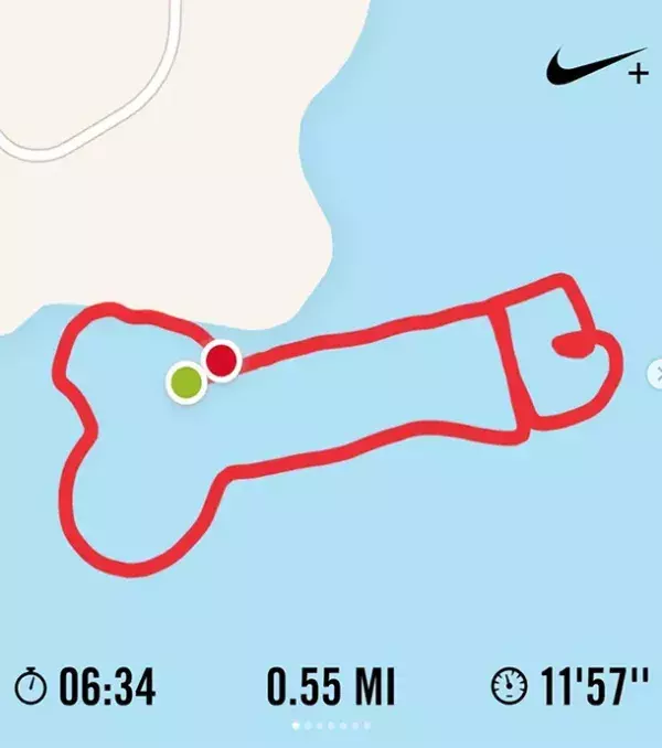 "J'adore rechercher des itinéraires en forme de bite. Je sais que c’est une addiction étrange… Mais honnêtement, j'adore courir, c'est mon exercice préféré. Et dessiner une bite géante à travers une ville, c’est vraiment un bonus". Claire à Vice.com.