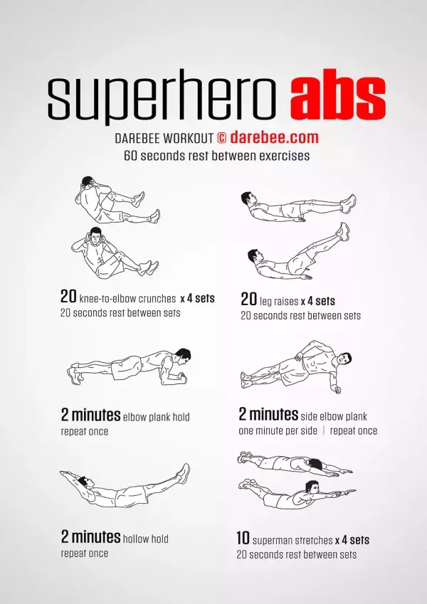 Superhero ABS de Darabee. Un circuit spécial abdominaux. 