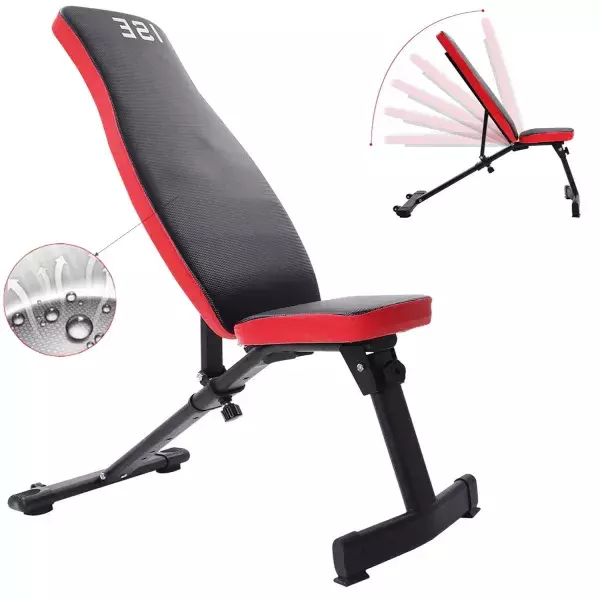 Le banc de musculation ISE pliable avec dossier réglable peut supporter jusqu'à 250 kg. Prix : 59,99 euros au lieu de 69,99.